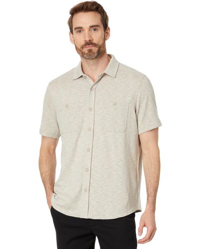 Johnston & Murphy Short Sleeve Double Pocket Knit Shirt - White