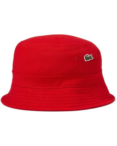 Lacoste Classic Pique Bucket Hat - Red