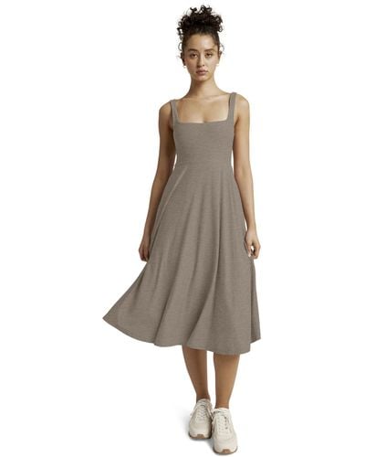 Beyond Yoga Featherweight At The Ready Square Neck Dress - Natural