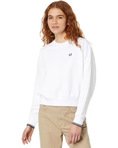 Fred Perry Tipped Sweatshirt - White