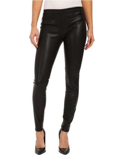 Blank NYC Vegan Leather Pull-on Stirrup Leggings In Black Mail (black Mail) Casual Pants