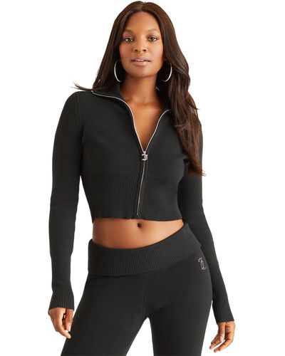 Juicy Couture High Rib Sweater Track With Bling - Black