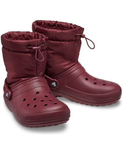 Crocs™ Classic Lined Neo Puff Boot - Red