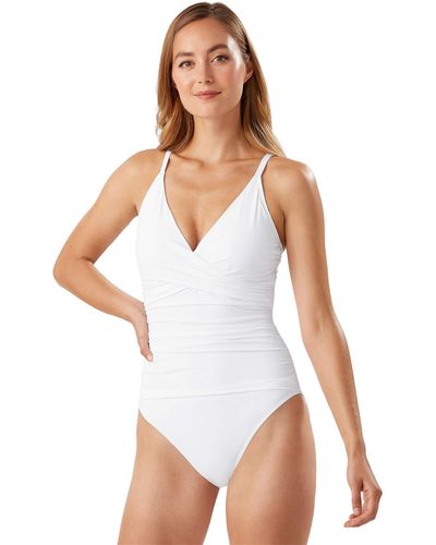 Tommy Bahama Pearl Over The Shoulder Cross Front One-piece - White