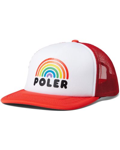 Poler Rainbow Trucker Hat - Red