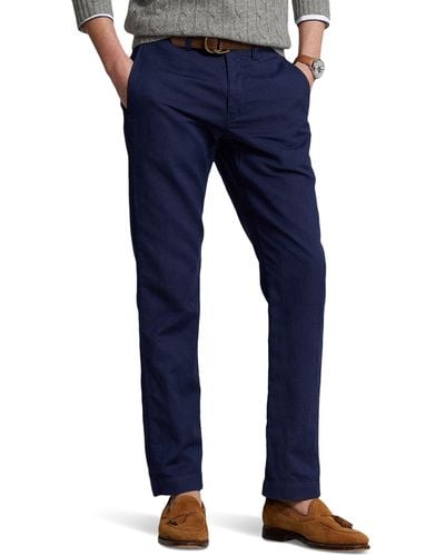 Polo Ralph Lauren Classic Fit Linen-blend Pants - Blue