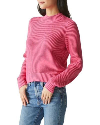 Michael Stars Barb Popover Sweater - Red