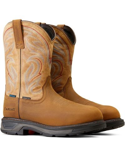 Ariat Workhog Xt Waterproof Carbon Toe Work Boots - Brown
