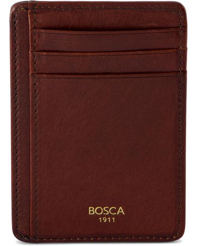 Bosca Old Leather - Seven-pocket Id Rfid Card Case - Purple