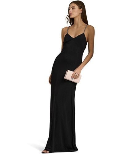 Lauren by Ralph Lauren Jersey Twist-back Sleeveless Gown - Black