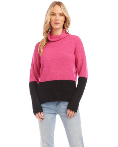 Karen Kane Color-block Sweater - Pink