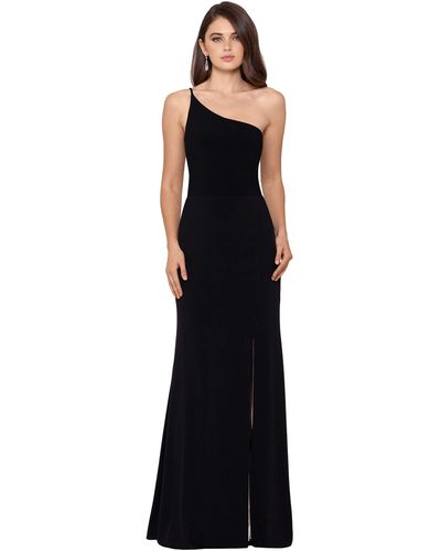 Xscape One Shoulder Ity With Color Lining - Black