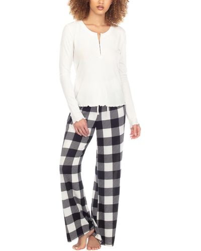 Honeydew Intimates Snowed In Baby Waffle And Hacci Pj Set - White
