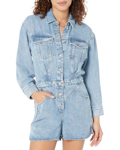 7 For All Mankind Front Yoke Romper - Blue