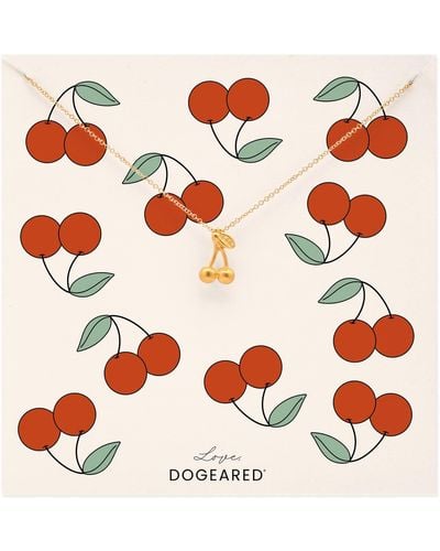 Dogeared Modern Cherries Necklace 16 W/ 2 Extender - Metallic