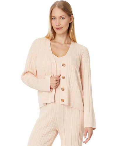 Eberjey Organic Cotton Sweater Rib Cardi - Natural