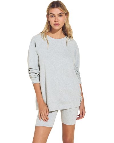 Eberjey Luxe Sweats - The Long Sweatshirt - Gray