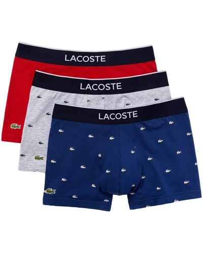 Lacoste Trunks 3-pack Casual Lifestyle All Over Print Croc - Blue