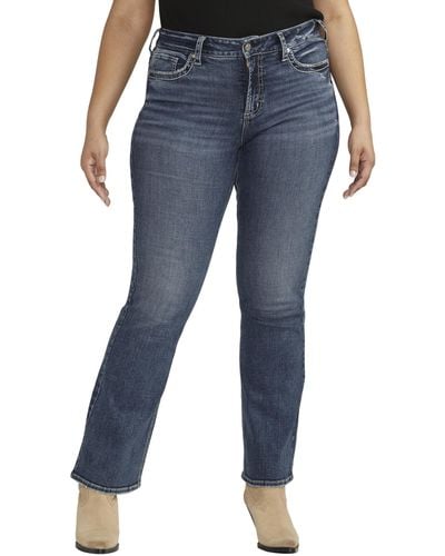 Silver Jeans Co. Plus Size Suki Mid Rise Curvy Fit Bootcut Jeans W93719ecf365 - Blue