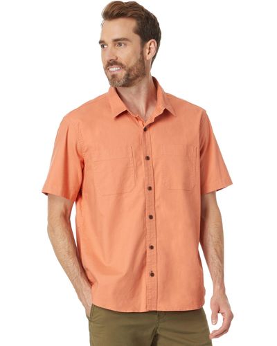 L.L. Bean Beanflex Twill Shirt Short Sleeve Traditional Fit - Orange