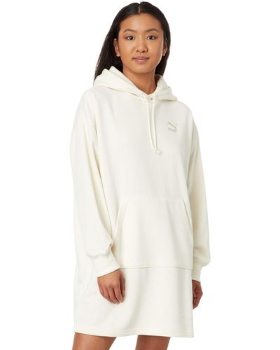PUMA Classics French Terry Hooded Dress - White