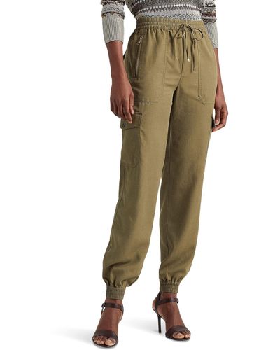 Lauren Ralph Lauren Khaki Cargo Pants Womens 2 Black Adjustable Ankle 28x25