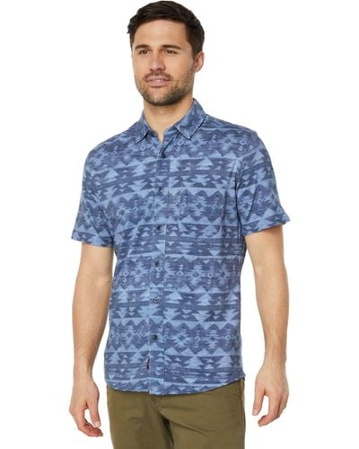 Faherty Dgf Short Sleeve Knit Seasons Shirt - Blue