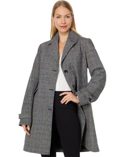 Vince Camuto Single-breasted Shawl Collar Coat V29776-me - Gray