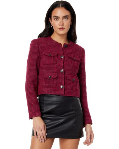 Ted Baker Pennio Cropped Boucle Jacket - Red