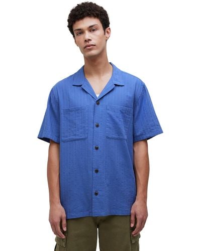 Madewell Easy Short-sleeve Shirt In Stripe - Blue