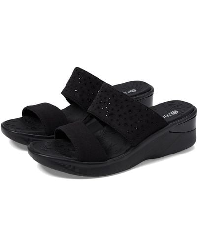 Bzees Sienna Bright Wedge Sandals - Black