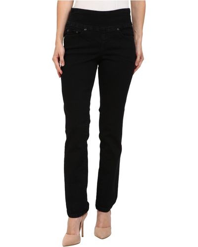 Jag Jeans Petite Peri Pull-on Denim Straight Leg Jeans - Black