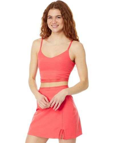 Beyond Yoga Spacedye Allure Lace High Cropped Tank - Red