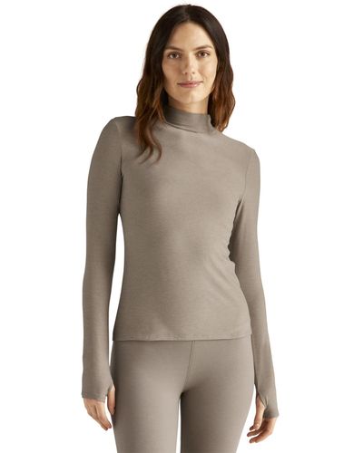 Beyond Yoga Featherweight Moving On Pullover - Brown