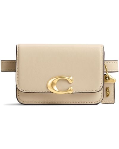 COACH Luxe Refined Calf Leather Bandit Card Belt Bag - Natural
