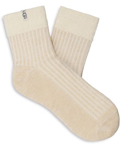 UGG Aidy Sparkle Cozy Quarter Socks - Natural