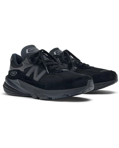 New Balance Made In Usa 990v6 In Black Leather - Blue