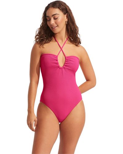 Seafolly Sea Dive Bandeau One-piece - Red