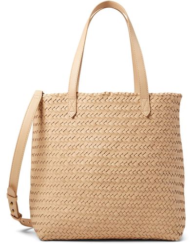 Madewell The Medium Transport Tote: Woven Leather Edition - Natural