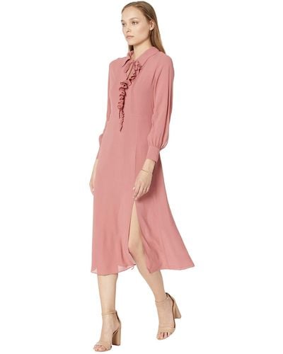 Ted Baker Faithiy Asymmetric Ruffle Midi Skirt Dress - Pink