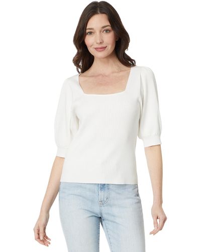 Lilla P Full Sleeve Square Neck Sweater - White