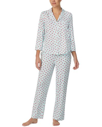 Kate Spade 3/4 Notch Pj Set - Gray