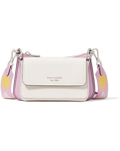 Kate Spade Double Up Colorblocked Saffiano Leather Double Up Crossbody - Multicolor