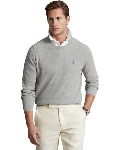Polo Ralph Lauren Textured-knit Cotton Sweater - Gray
