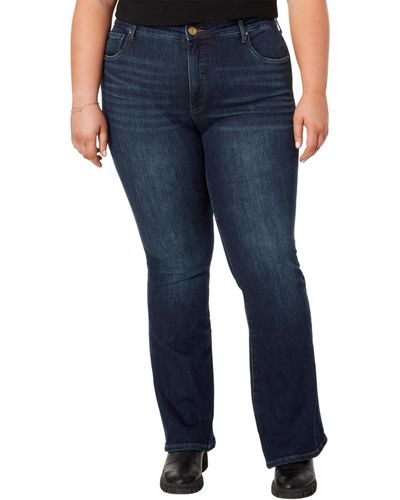 Kut From The Kloth Plus Size Ana High-rise Fab Ab Flare - Blue