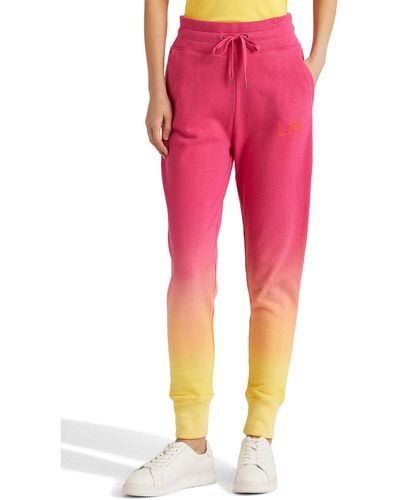 Lauren by Ralph Lauren Dip-dyed French Terry Sweatpants - Pink