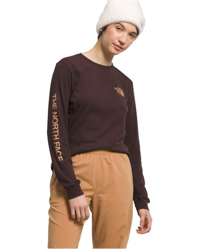 The North Face Long Sleeve Hit Graphic Tee - Brown