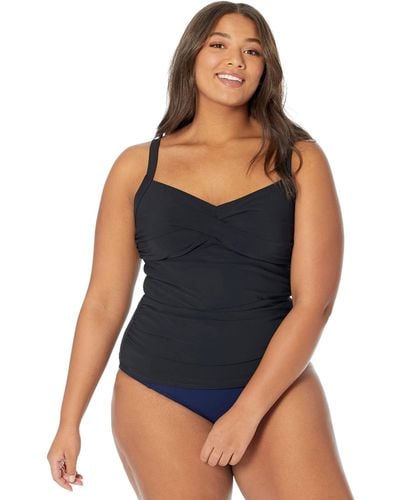 L.L. Bean Slimming Swimwear Tankini Top - Black