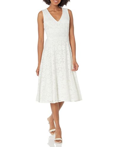 Tommy Hilfiger Daisy Lace Fit And Flare - White