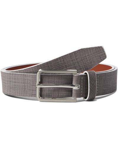 Johnston & Murphy Linen Print Belt - Gray
